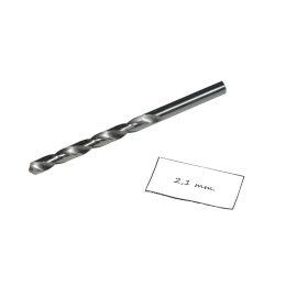 Wiertło spiralne walcowe 2,10 mm. DIN338 HSS. Do metalu, drewna i plastiku.