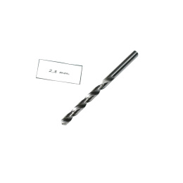 Wiertło spiralne walcowe 2,80 mm. DIN338 HSS. Do metalu, drewna i plastiku.