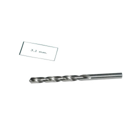 Wiertło spiralne walcowe 3,10 mm. DIN338 HSS. Do metalu, drewna i plastiku.