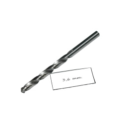 Wiertło spiralne walcowe 3,60 mm. DIN338 HSS. Do metalu, drewna i plastiku.