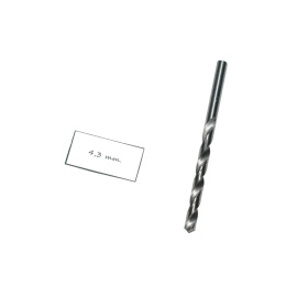 Wiertło spiralne walcowe 4,30 mm. DIN338 HSS. Do metalu, drewna i plastiku.