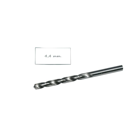 Wiertło spiralne walcowe 4,40 mm. DIN338 HSS. Do metalu, drewna i plastiku. Wiertło spiralne walcowe 4,40 mm. DIN338 HSS. Do metalu, drewna i plastiku.
