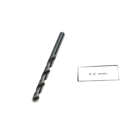 Wiertło spiralne walcowe 5,10 mm. DIN338. HSS. Do metalu, drewna i plastiku Wiertło spiralne walcowe 5,10 mm. DIN338. HSS. Do metalu, drewna i plastiku