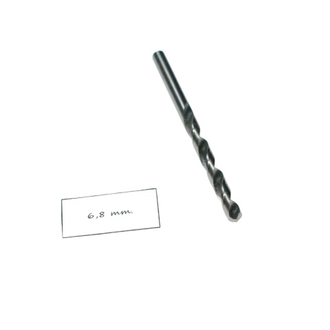 Wiertło spiralne walcowe 6,80 mm. DIN338. HSS. Do metalu, drewna i plastiku Wiertło spiralne walcowe 6,80 mm. DIN338. HSS. Do metalu, drewna i plastiku