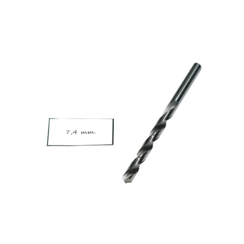 Wiertło spiralne walcowe 7,40 mm. DIN338. HSS. Do metalu, drewna i plastiku