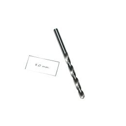 Wiertło spiralne walcowe 8,00 mm. DIN338. HSS. Do metalu, drewna i plastiku