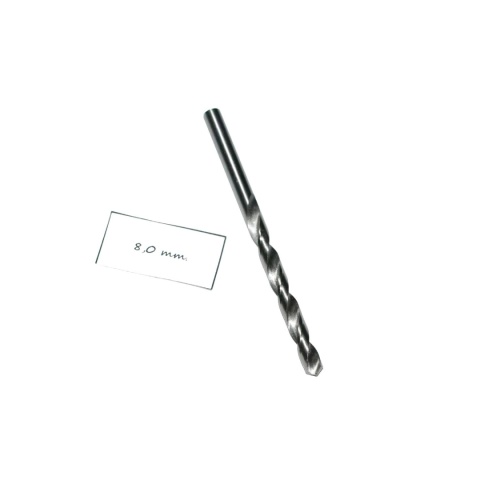 Wiertło spiralne walcowe 8,00 mm. DIN338. HSS. Do metalu, drewna i plastiku Wiertło spiralne walcowe 8,00 mm. DIN338. HSS. Do metalu, drewna i plastiku