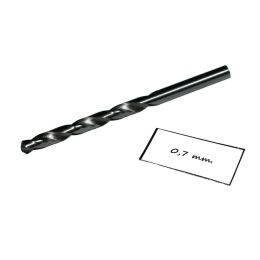 Wiertło spiralne precyzyjne 0,70 mm. DIN338. Mikrowiertło do metalu. HSS.