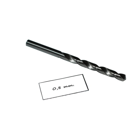 Wiertło spiralne precyzyjne 0,80 mm. DIN338. Mikrowiertło do metalu. HSS.