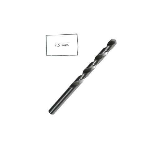 Wiertło spiralne walcowe 9,50 mm. DIN338. HSS. Do stali, tworzyw i drewna. Wiertło spiralne walcowe 9,50 mm. DIN338. HSS. Do stali, tworzyw i drewna.