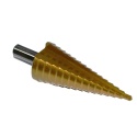 Wiertło spiralne stopniowe stożkowe choinkowe 4-32 mm HSS powlekane tytanem