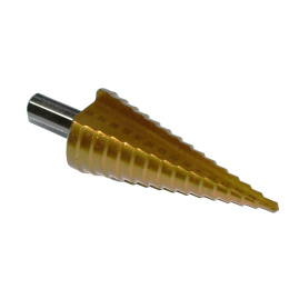 Wiertło spiralne stopniowe stożkowe choinkowe 4-32 mm HSS powlekane tytanem