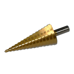 Wiertło spiralne stopniowe stożkowe choinkowe 4-32 mm HSS powlekane tytanem