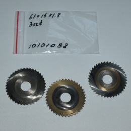 Frez tarczowy piłkowy 61x16x1,8 mm - 3 szt. HSS cięcie i frezowanie