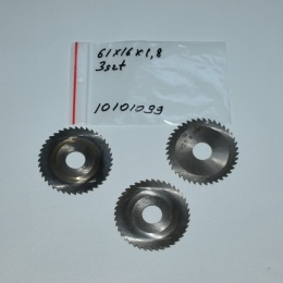 Frez tarczowy piłkowy 61x16x1,8 mm - 3 szt. HSS cięcie i frezowanie