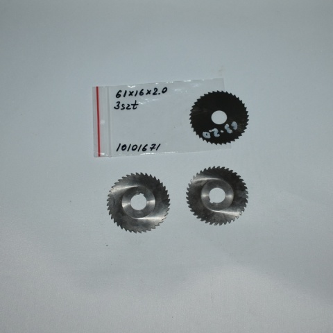 Frez tarczowy piłkowy 61x16x2,0 mm - 3 szt. HSS cięcie i frezowanie Frez tarczowy piłkowy 61x16x2,0 mm - 3 szt. HSS cięcie i frezowanie