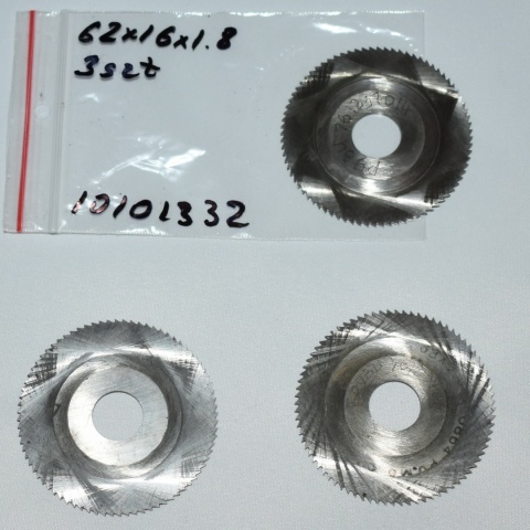 Frez tarczowy piłkowy 62x16x1,8 mm - 3 szt. HSS cięcie i frezowanie Frez tarczowy piłkowy 62x16x1,8 mm - 3 szt. HSS cięcie i frezowanie