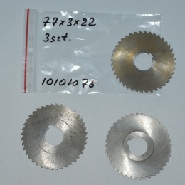 Frez tarczowy piłkowy 77x22x3,0 mm - 3 szt. HSS cięcie i frezowanie