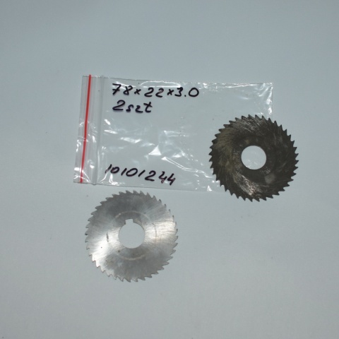 Frez tarczowy piłkowy 78x22x3,0 mm - 2 szt. HSS cięcie i frezowanie Frez tarczowy piłkowy 78x22x3,0 mm - 2 szt. HSS cięcie i frezowanie