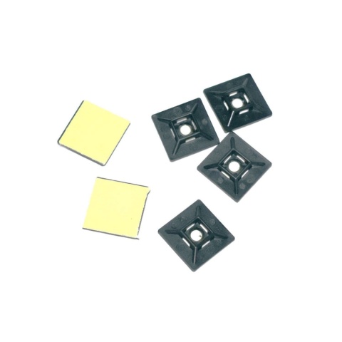 Element mocujący samoprzylepny do opasek kablowych 12,7x12,7 mm. UV BLACK Element mocujący samoprzylepny do opasek kablowych 12,7x12,7 mm. UV BLACK