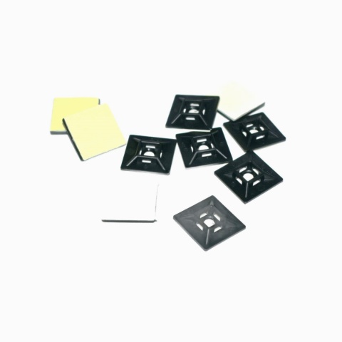 Element mocujący samoprzylepny do opasek kablowych 12,7x12,7 mm. UV BLACK Element mocujący samoprzylepny do opasek kablowych 12,7x12,7 mm. UV BLACK