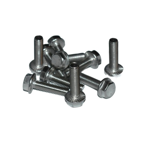 Nierdzewna śruba z kołnierzem ząbkowanym M10x30 A2 - 10 szt. DIN 6921. Nierdzewna śruba z kołnierzem ząbkowanym M10x30 A2 - 10 szt. DIN 6921.