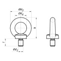 Śruba oczkowa odlewana z uchem M10. Stal nierdzewna A2. DIN 580. Inox
