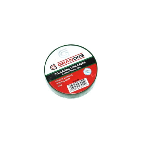 Taśma izolacyjna 19 mm * 0,13 mm * 20 m. Zielona. Taśma izolacyjna 19 mm * 0,13 mm * 20 m. Zielona.