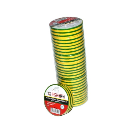 Taśma izolacyjna 19 mm * 0,13 mm * 20 m. Żólto-zielona. Taśma izolacyjna 19 mm * 0,13 mm * 20 m. Żólto-zielona.