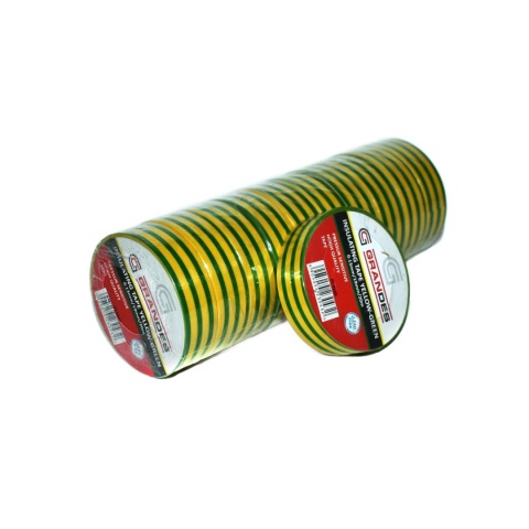 Taśma izolacyjna 19 mm * 0,13 mm * 20 m. Żólto-zielona. Taśma izolacyjna 19 mm * 0,13 mm * 20 m. Żólto-zielona.