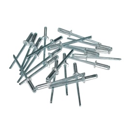 Nity zrywalne 4x10 Al/St z łbem płaskim. 50 szt. Zakres zacisku: 4-6,5 mm.
