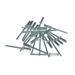 Nity zrywalne 4x10 Al/St z łbem płaskim. 50 szt. Zakres zacisku: 4-6,5 mm.