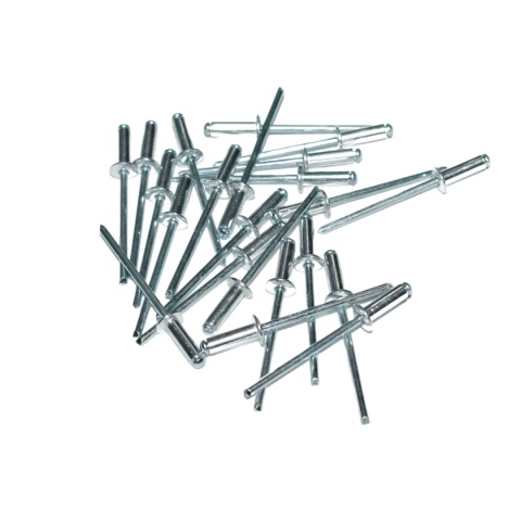 Nity zrywalne 4x10 Al/St z łbem płaskim. 50 szt. Zakres zacisku: 4-6,5 mm. Nity zrywalne 4x10 Al/St z łbem płaskim. 50 szt. Zakres zacisku: 4-6,5 mm.