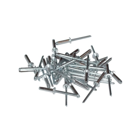 Nity zrywalne 3x12 Al/St z łbem płaskim. 50 szt. Zakres zacisku: 7-9 mm.