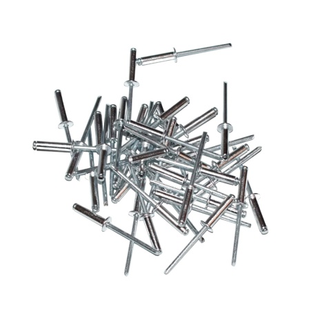 Nity zrywalne 3x12 Al/St z łbem płaskim. 50 szt. Zakres zacisku: 7-9 mm.