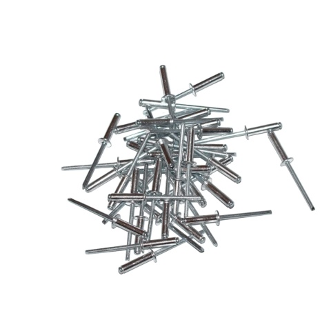 Nity zrywalne 3x12 Al/St z łbem płaskim. 50 szt. Zakres zacisku: 7-9 mm.
