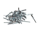 Nity zrywalne 3x12 Al/St z łbem płaskim. 50 szt. Zakres zacisku: 7-9 mm.