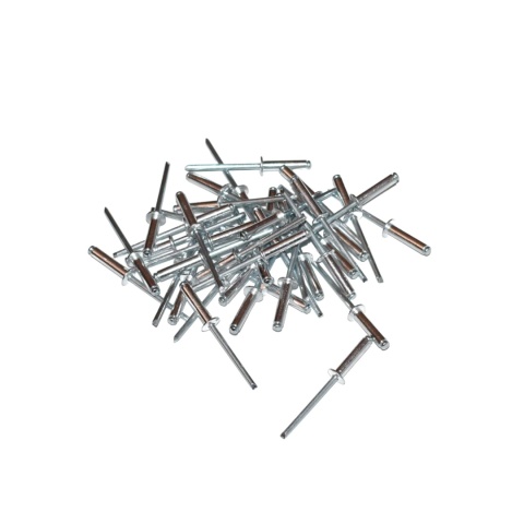 Nity zrywalne 3x12 Al/St z łbem płaskim. 50 szt. Zakres zacisku: 7-9 mm.