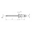 Nity zrywalne 4x20 A2 stal nierdzewna. 50 szt. Zakres zacisku: 12-16 mm.