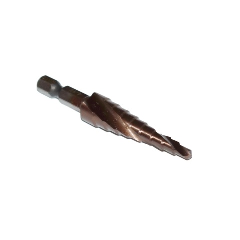 Wiertło spiralne stopniowe kobaltowe 4-12 mm. HSSCo - stożkowe, 9 stopni.