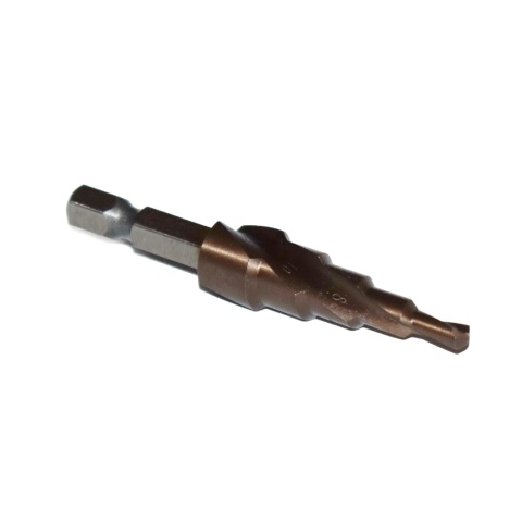 Wiertło spiralne stopniowe kobaltowe 4-12 mm. HSSCo - stożkowe choinkowe.