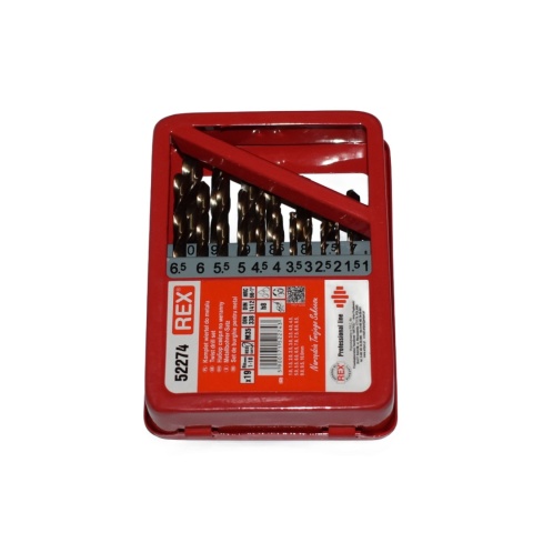 Zestaw wierteł kobaltowych HSS-Co 1-10 mm - komplet 19 szt. do metalu