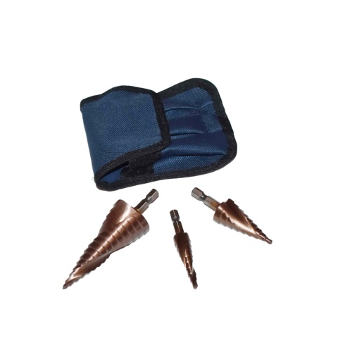 Profesjonalne wiertła stopniowe kobaltowe HSS-Co - komplet z etui.