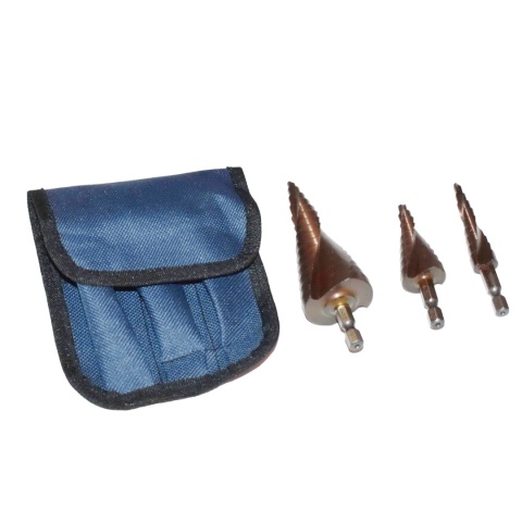 Profesjonalne wiertła stopniowe kobaltowe HSS-Co - komplet z etui.