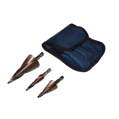 Profesjonalne wiertła stopniowe kobaltowe HSS-Co - komplet z etui.