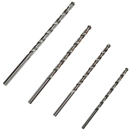 Zestaw 4 bardzo długich wierteł HSS (DIN 1869) - 3, 4, 5, 6 mm.