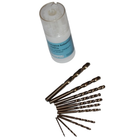 Zestaw lewych wierteł kobaltowych HSS-Co - 11 szt. w tubie. Wiertła lewe.