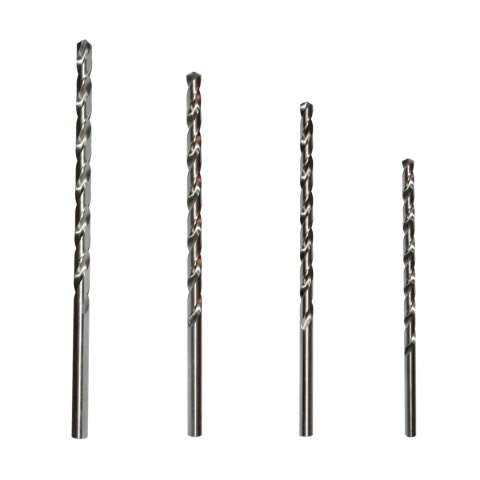 Zestaw wierteł do metalu HSS 3-4-5-6 mm, bardzo długie DIN 1869 - 4 szt.