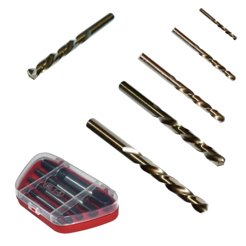 Zestaw wykrętaków M3-M18 + wiertła lewoskrętne HSS‑Co 1,5‑2-4-6-8-10 mm