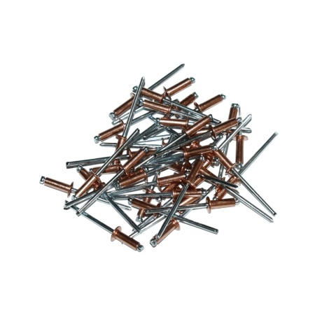 Nit zrywalny miedziano-stalowy 4x10 mm - 50 szt. Zakres zacisku: 5-7 mm.